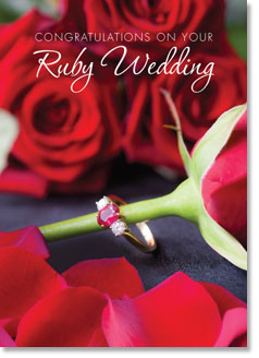 Anniversary Congratulations on Your Ruby Wedding