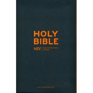 NIV pocket charcoal Bible with zip